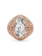 Originales Vintage-Roségold aus 14 Karat Zirkon Ring Vintage Schmuck vrc074r